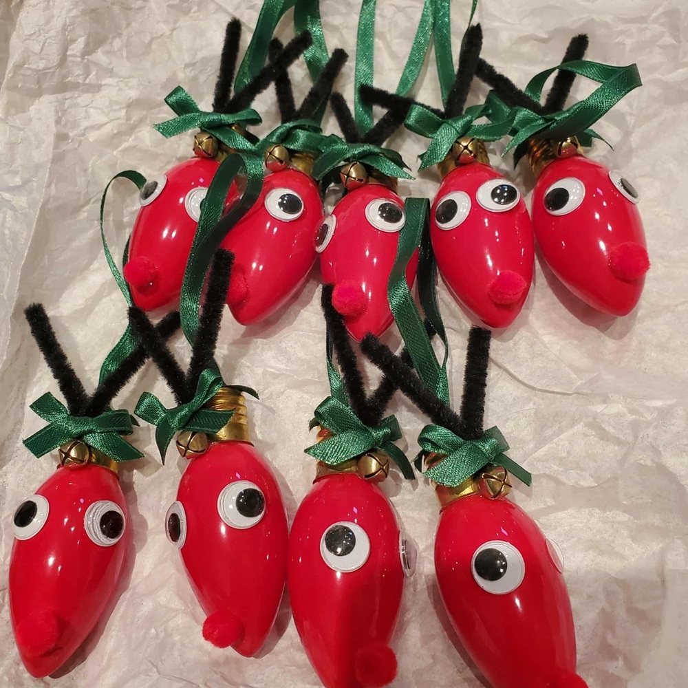 Christmas Ornament Rudolph The Red Nose Reindeer - group of 9